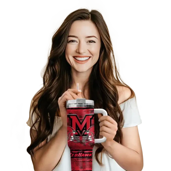custom miami redhawks honey streaks red curved tumbler premium grade.webp