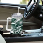 custom michigan state spartans abstract paths green curved tumbler best selling.webp