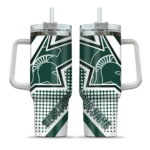 custom michigan state spartans arrow burst green curved tumbler best selling.webp