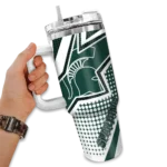 custom michigan state spartans arrow burst green curved tumbler best selling.webp