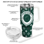 custom michigan state spartans bullseye drips green curved tumbler best selling.webp