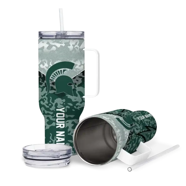 custom michigan state spartans chevron stripe green curved tumbler high quality.webp