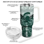 custom michigan state spartans chevron stripe green curved tumbler best selling.webp