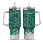custom michigan state spartans geometric prism green curved tumbler best selling.webp