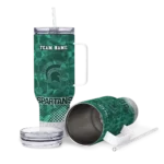 custom michigan state spartans geometric prism green curved tumbler best selling.webp
