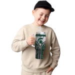 custom michigan state spartans leopard zipper green curved tumbler best selling.webp