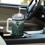custom michigan state spartans leopard zipper green curved tumbler best selling.webp