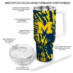 custom michigan wolverines burst swirl blue curved tumbler best selling.webp