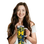 custom michigan wolverines burst swirl blue curved tumbler best selling.webp