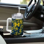 custom michigan wolverines burst swirl blue curved tumbler best selling.webp