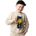 custom michigan wolverines claw cut blue black curved tumbler best selling.webp