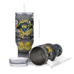 custom michigan wolverines superman shield blue gray curved tumbler best selling.webp