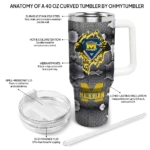 custom michigan wolverines superman shield blue gray curved tumbler best selling.webp