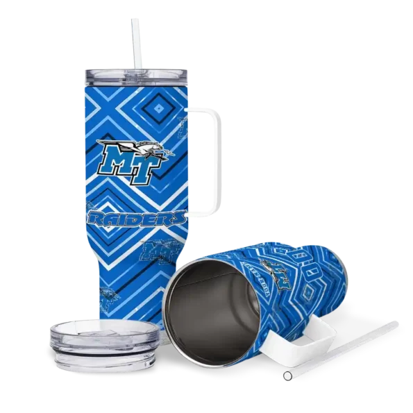 custom middle tennessee blue raiders bold diamonds blue curved tumbler high quality.webp