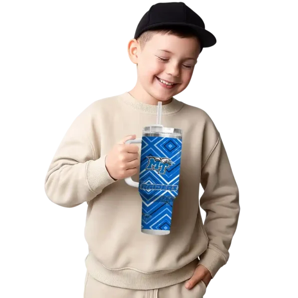 custom middle tennessee blue raiders bold diamonds blue curved tumbler latest model.webp