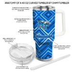 custom middle tennessee blue raiders bold diamonds blue curved tumbler best selling.webp