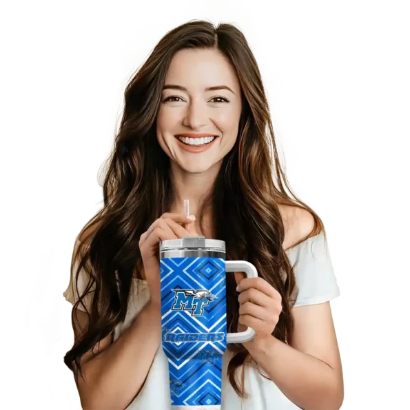 custom middle tennessee blue raiders bold diamonds blue curved tumbler premium grade.webp