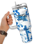 custom middle tennessee blue raiders camo mashup blue white curved tumbler best selling.webp