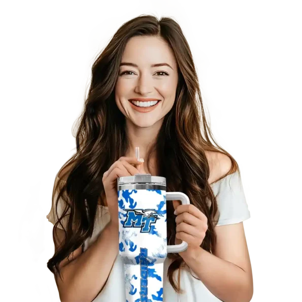 custom middle tennessee blue raiders camo mashup blue white curved tumbler premium grade.webp