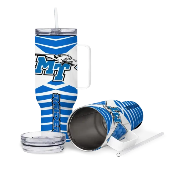 custom middle tennessee blue raiders chevron layers blue curved tumbler high quality.webp