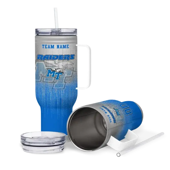 custom middle tennessee blue raiders gradient dots blue curved tumbler high quality.webp