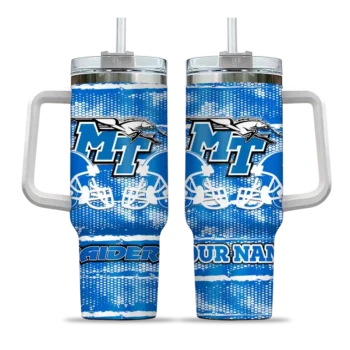 custom middle tennessee blue raiders honey streaks blue curved tumbler best selling.webp