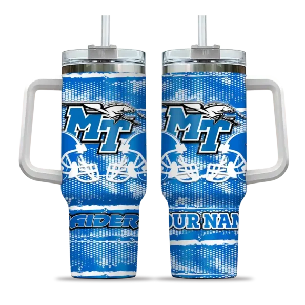 custom middle tennessee blue raiders honey streaks blue curved tumbler best selling.webp