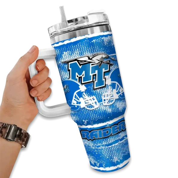 custom middle tennessee blue raiders honey streaks blue curved tumbler fashion forward.webp