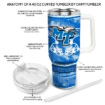 custom middle tennessee blue raiders honey streaks blue curved tumbler best selling.webp