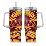 custom minnesota golden gophers abstract paths maroon curved tumbler best selling.webp