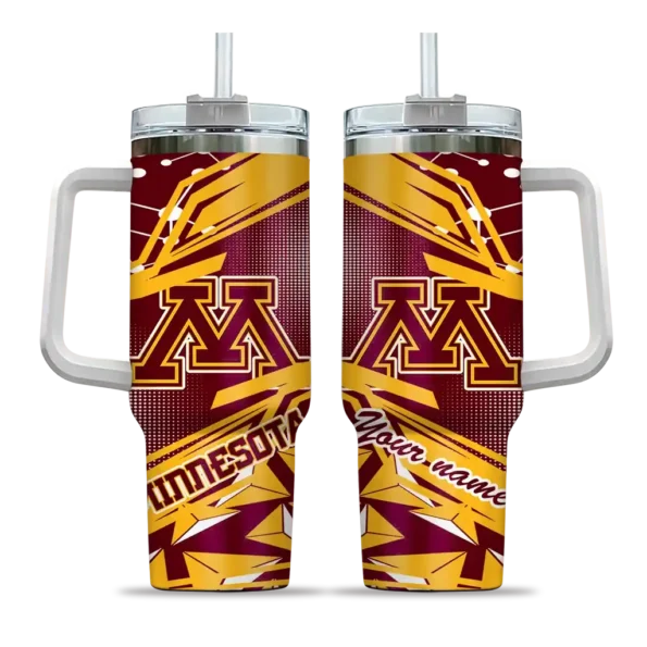 custom minnesota golden gophers abstract paths maroon curved tumbler best selling.webp