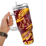 custom minnesota golden gophers abstract paths maroon curved tumbler best selling.webp