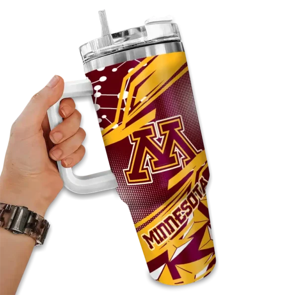 custom minnesota golden gophers abstract paths maroon curved tumbler fashion forward.webp