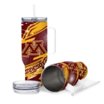 custom minnesota golden gophers abstract paths maroon curved tumbler best selling.webp