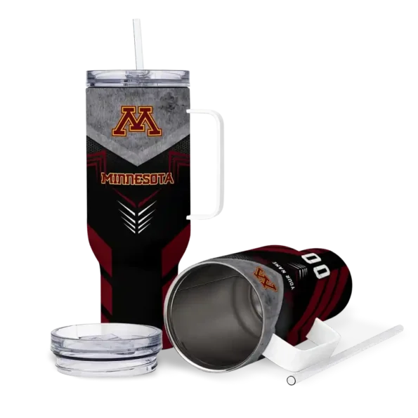 custom minnesota golden gophers arrow armor maroon black curved tumbler high quality.webp