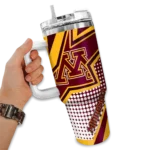 custom minnesota golden gophers arrow burst maroon curved tumbler best selling.webp