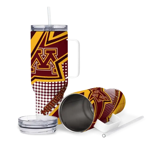 custom minnesota golden gophers arrow burst maroon curved tumbler high quality.webp