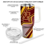 custom minnesota golden gophers arrow burst maroon curved tumbler best selling.webp