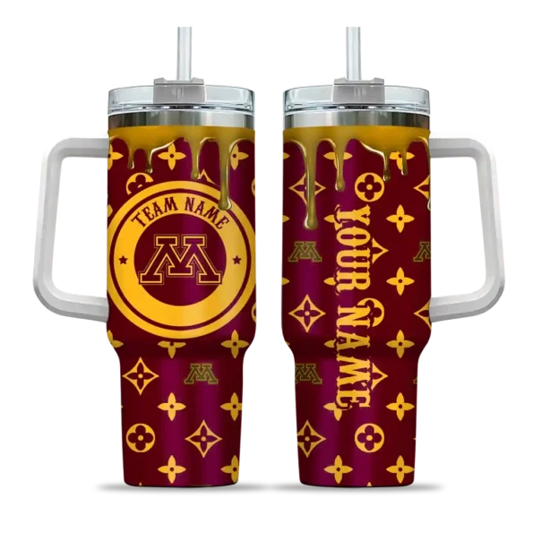 custom minnesota golden gophers bullseye drips maroon curved tumbler best selling.webp