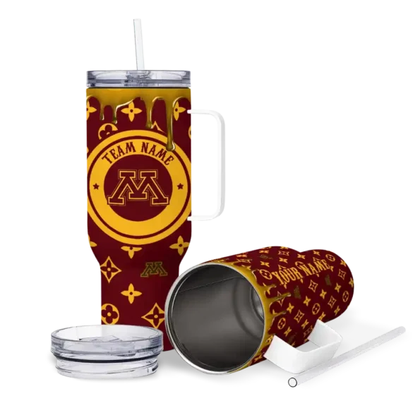 custom minnesota golden gophers bullseye drips maroon curved tumbler high quality.webp