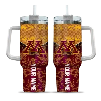 custom minnesota golden gophers chevron stripe maroon curved tumbler best selling.webp