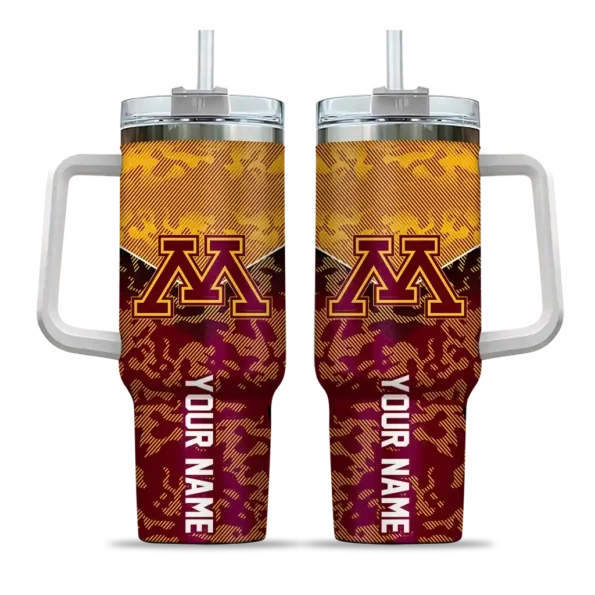 custom minnesota golden gophers chevron stripe maroon curved tumbler best selling.webp