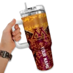 custom minnesota golden gophers chevron stripe maroon curved tumbler best selling.webp