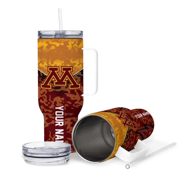 custom minnesota golden gophers chevron stripe maroon curved tumbler high quality.webp