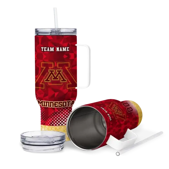 custom minnesota golden gophers geometric prism maroon curved tumbler high quality.webp