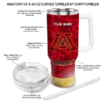 custom minnesota golden gophers geometric prism maroon curved tumbler best selling.webp