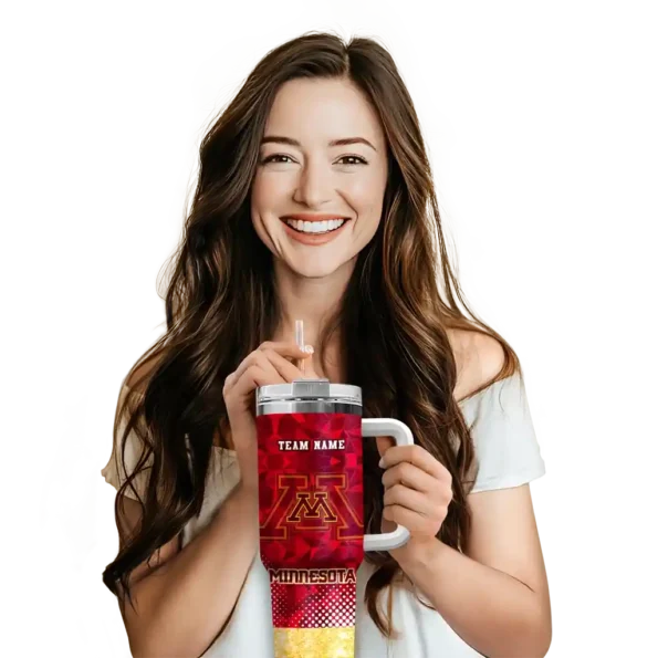 custom minnesota golden gophers geometric prism maroon curved tumbler premium grade.webp