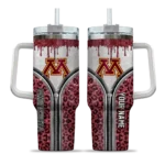 custom minnesota golden gophers leopard zipper maroon curved tumbler best selling.webp