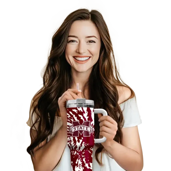 custom mississippi state bulldogs burst swirl maroon curved tumbler premium grade.webp