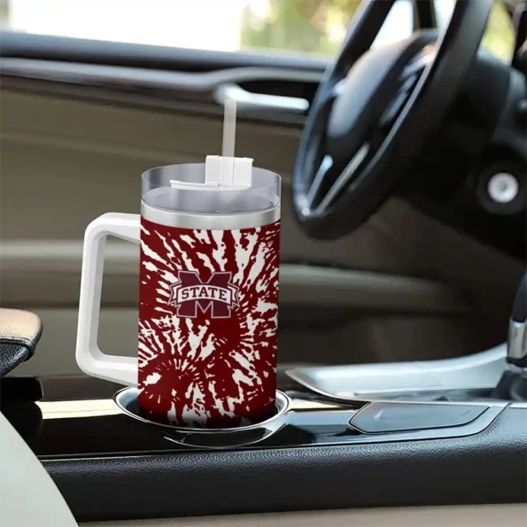 custom mississippi state bulldogs burst swirl maroon curved tumbler trendy.webp